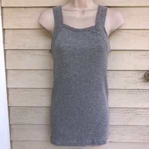 PAPI gray ribbed tank top/S/60%cotton/40%poly